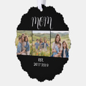 Carte Décorative Mom Established Modern Script Black 3 Photo (Gauche)
