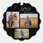 Carte Décorative Mom Established Modern Script Black 3 Photo (Verso)