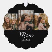 Carte Décorative Mom Established Modern Script Black 3 Photo (Recto)
