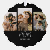 Carte Décorative Mom Established Modern Script Black 3 Photo (Verso)