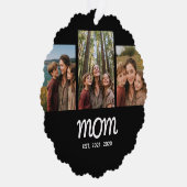 Carte Décorative Mom Established Modern Script Black 3 Photo (Droite)