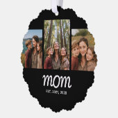 Carte Décorative Mom Established Modern Script Black 3 Photo (Gauche)