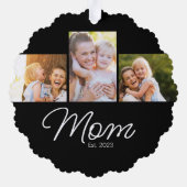 Carte Décorative Mom Established Script Black 3 Photo (Verso)