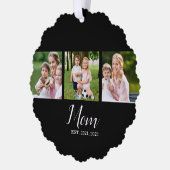 Carte Décorative Mom Established Script Black 3 Photo (Gauche)