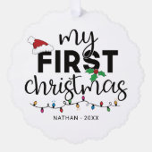 Carte Décorative Mon premier Noël avec photo de nom (Recto)