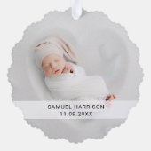 Carte Décorative Mon premier Noël comme nom de père et photo (Verso)