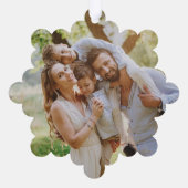 Carte Décorative Moonstone Blue Snowflake Joyeuses vacances Photo (Verso)