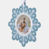 Carte Décorative Moonstone Blue Snowflake Joyeuses vacances Photo (Gauche)
