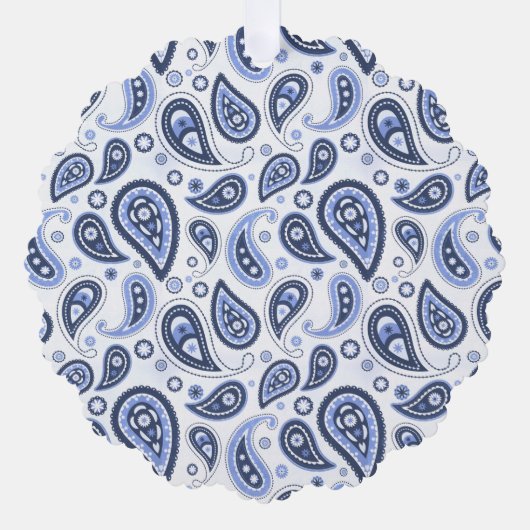 Carte Décorative Motif Blue Paisley (Recto)