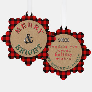 Carte Décorative Motif carreaux bûcheron Buffalo rouge noir personn