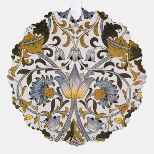Carte Décorative Motif floral William Morris Lodden : bleu or