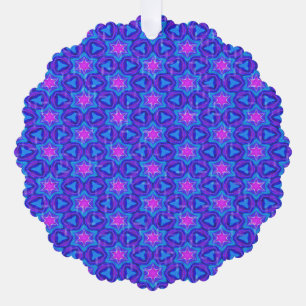 Carte Décorative Motif ornemental rose vif et bleu vif