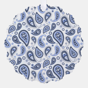 Carte Décorative Motif Paisley Bleu
