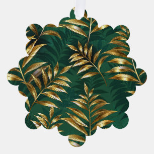 Carte Décorative Motif sans couture avec des fougères dorées