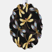 Carte Décorative Motif sans couture avec libellules dorées (Gauche)
