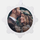 Carte Décorative Mr & Mrs 2 Photo Nouveaux mariés Premier Noël Mari (Recto)