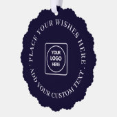 Carte Décorative Navy Blue Corporate Christmas Business Logo Design (Gauche)