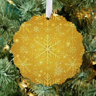 Carte Décorative Neige dorée