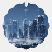 Carte Décorative New York City Hiver Skyline Noël Ajout (Verso)