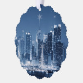 Carte Décorative New York City Hiver Skyline Noël Ajout (Gauche)