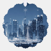 Carte Décorative New York City Hiver Skyline Noël Ajout (Recto)