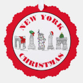 Carte Décorative New York City NYC Points de repère Noël (Recto)