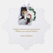 Carte Décorative Noël à Collie Puppy (Verso)