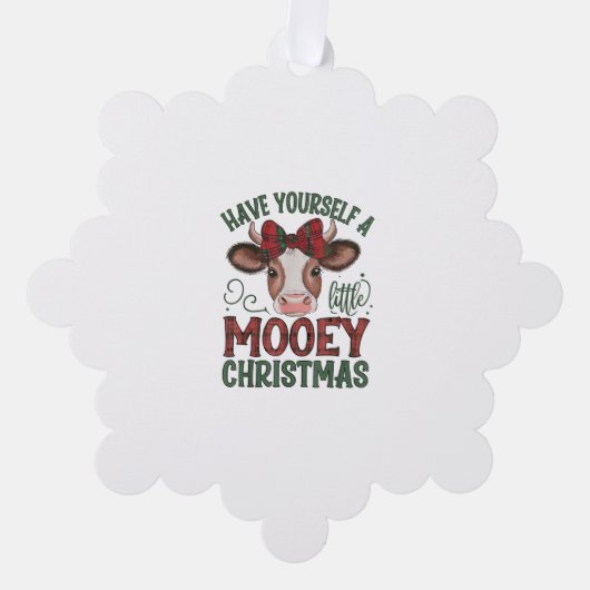 Carte Décorative Noël à la vache mignonne (Recto)