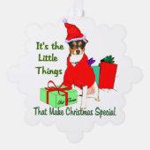 Carte Décorative Noël à Rat Terrier (Recto)