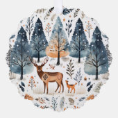 Carte Décorative Noël Art populaire Cerf (Recto)