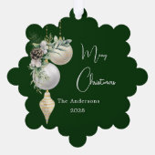 Carte Décorative Noël blanc or vert (Verso)