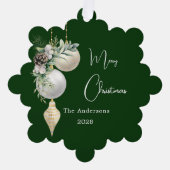 Carte Décorative Noël blanc or vert (Recto)