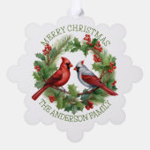 Carte Décorative Noël cardinal rouge et blanc (Verso)