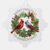 Carte Décorative Noël cardinal rouge et blanc (Recto)