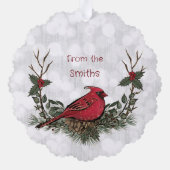 Carte Décorative Noël Cardinal Rouge Pine Boughs (Verso)
