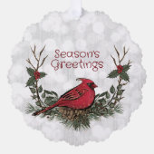 Carte Décorative Noël Cardinal Rouge Pine Boughs (Recto)