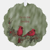 Carte Décorative Noël Cardinal Rouge Pine Boughs (Verso)