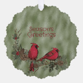 Carte Décorative Noël Cardinal Rouge Pine Boughs (Recto)