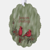 Carte Décorative Noël Cardinal Rouge Pine Boughs (Gauche)