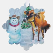 Carte Décorative Noël Cowboy Snowman (Recto)