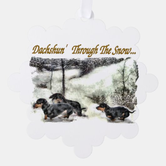 Carte Décorative Noël Dachshund (Recto)