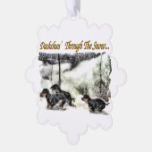 Carte Décorative Noël Dachshund (Gauche)