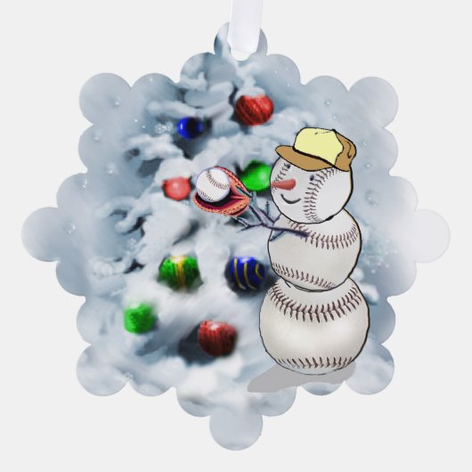 Carte Décorative Noël de baseball Snowman (Recto)