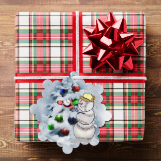 Carte Décorative Noël de baseball Snowman