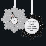 Carte Décorative Noël de Snowman personnalisé<br><div class="desc">Cette carte de Noël personnalisée présente le personnage Snowman de l'équipage de Noël.</div>