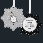 Carte Décorative Noël de Snowman personnalisé<br><div class="desc">Cette carte de Noël personnalisée présente le personnage Snowman de l'équipage de Noël.</div>