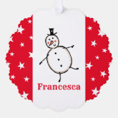 Carte Décorative Noël de Snowman personnalisé (Recto)