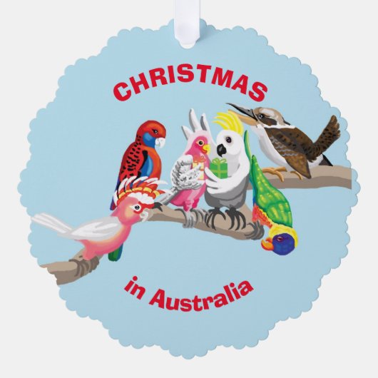 Carte Décorative Noël des oiseaux australiens (Recto)
