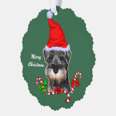Carte Décorative Noël des Schnauzer miniatures (Gauche)