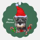 Carte Décorative Noël des Schnauzer miniatures (Recto)